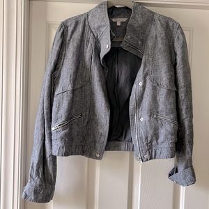 Athleta linen crop jacket size Small